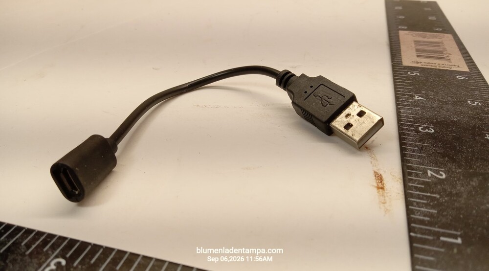 USB-A Male to USB-C Female Adapter Cable 6" Short Dongle Converter